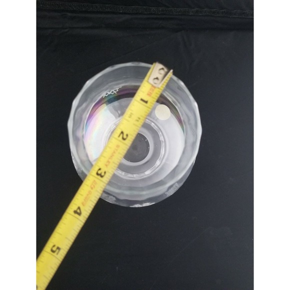 Princess House 487 Crystal Candle 2 Piece Hurricane Lamp Snowflakes Winter - Picture 11 of 12